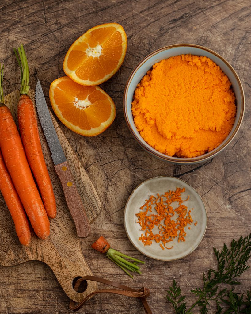 buccia grattugiata arancia e carote