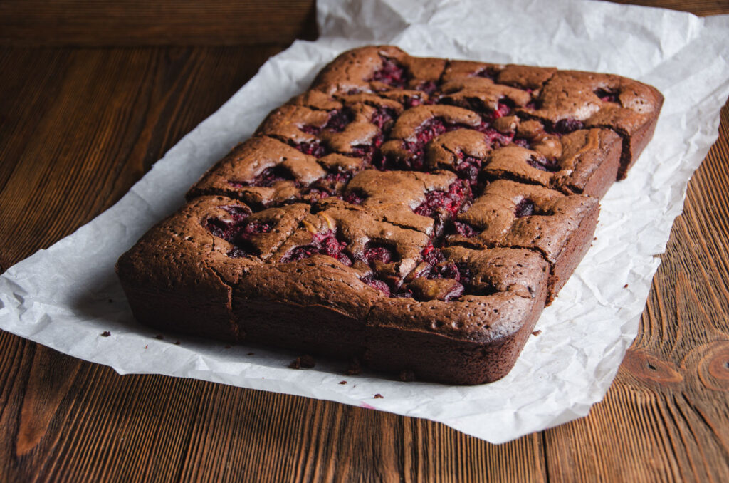 brownie al cioccolato e frutti di bosco risultato